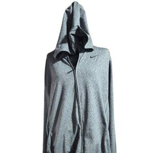 Men's Nike Dri-Fit Full Zip Hooded Sweatshirt Track Jacket Size Large Gray